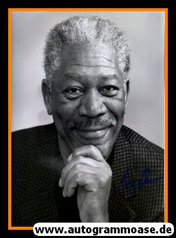 Autogramm Film (USA) | Morgan FREEMAN | 2000er Foto Druck (Portrait SW)