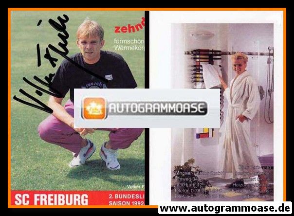 Autogramm Fussball | SC Freiburg | 1992 | Volker FINKE