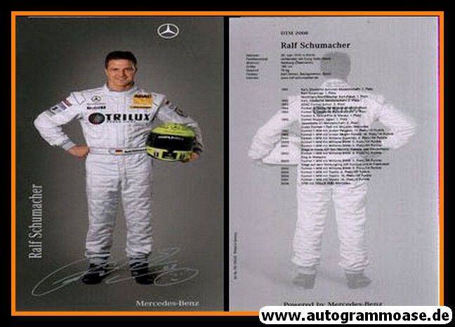 Autogramm Tourenwagen | Ralf SCHUMACHER | 2008 Druck (DTM)