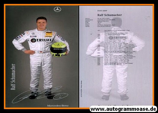 Autogramm Tourenwagen | Ralf SCHUMACHER | 2009 Druck (DTM)
