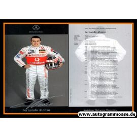 Autogramm Formel 1 | Fernando ALONSO | 2007 Druck (Mercedes)