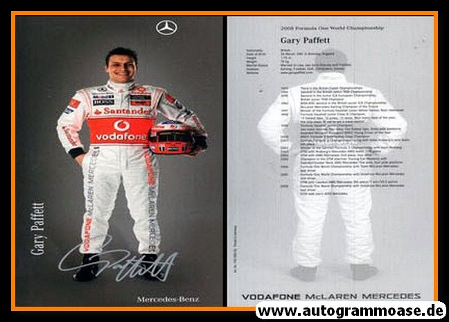 Autogramm Formel 1 | Gary PAFFETT | 2008 Druck (Mercedes)