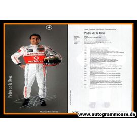 Autogramm Formel 1 | Pedro DE LA ROSA | 2008 Druck (Mercedes)