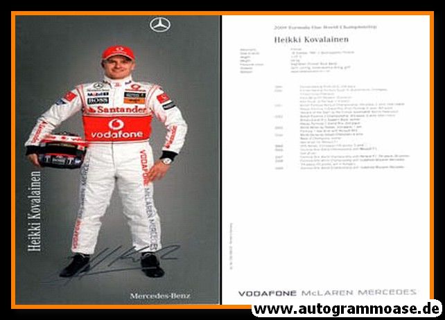 Autogramm Formel 1 | Heikki KOVALAINEN | 2009 Druck (Mercedes)
