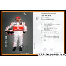 Autogramm Formel 1 | Pedro DE LA ROSA | 2009 Druck (Mercedes)