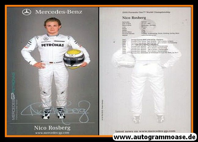 Autogramm Formel 1 | Nico ROSBERG | 2010 Druck (Mercedes)