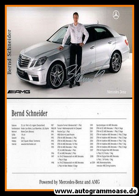 Autogramm Tourenwagen | Bernd SCHNEIDER | 2009 Druck (Mercedes Botschafter)