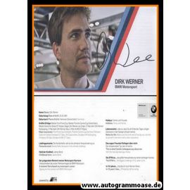 Autogramm Tourenwagen | Dirk WERNER | 2012 Druck (BMW)