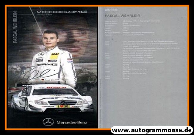 Autogramm Tourenwagen | Pascal WEHRLEIN | 2013 Druck (DTM)