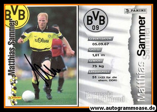 Autogramm Fussball | Borussia Dortmund | 1997 Panini | Matthias SAMMER