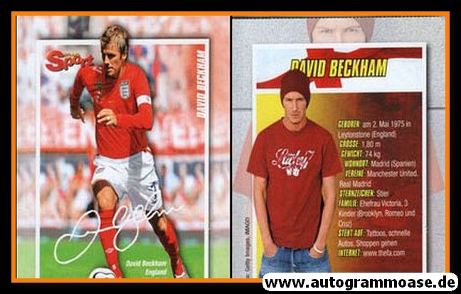 Autogramm Fussball | England | 2000er Druck | David BECKHAM (Bravo)