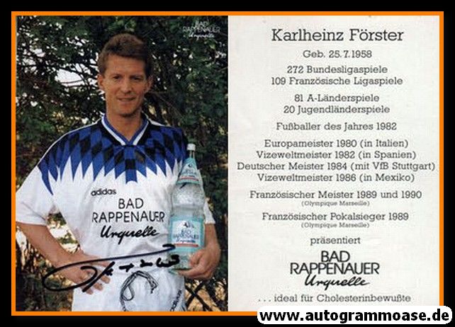 Autogramm Fussball | 1990er | Karl-Heinz FÖRSTER (Portrait Color) Bad Rappenauer