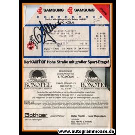 Ticket Fussball | 1. FC Köln | 1988 (Spiel Mannheim) + Autogramm