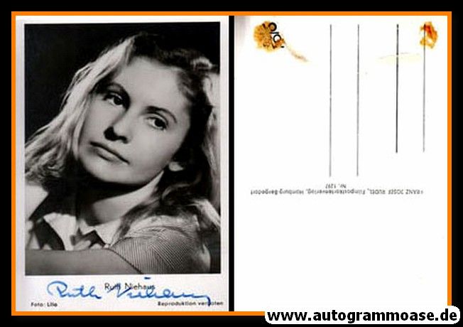 Autogramm Schauspieler | Ruth NIEHAUS | 1960er (Portrait SW) Rüdel 1297