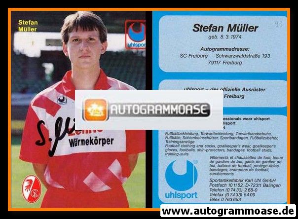 Autogramm Fussball | SC Freiburg | 1993-1 | Stefan MÜLLER
