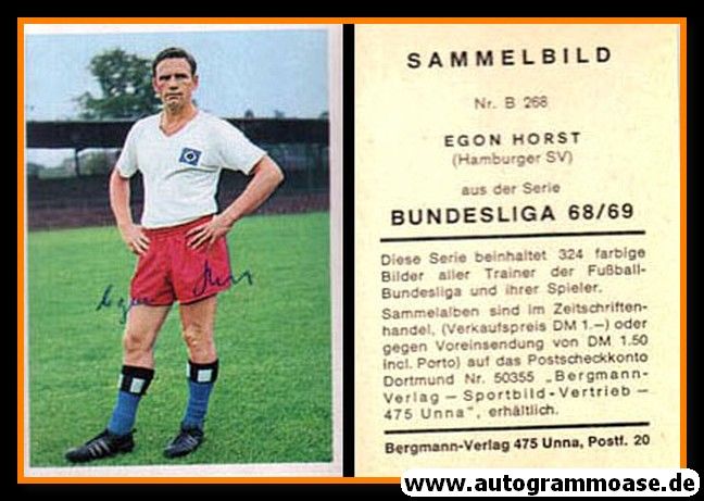 Autogramm Fussball | Hamburger SV | 1968 | Egon HORST (Bergmann B268)