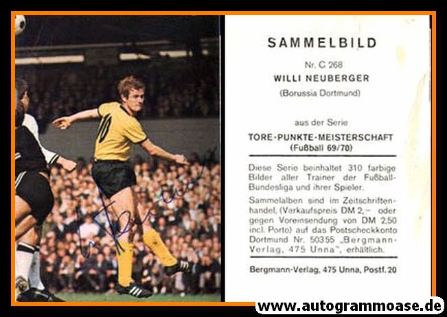 Autogramm Fussball | Borussia Dortmund | 1969 | Willi NEUBERGER (Bergmann C268)