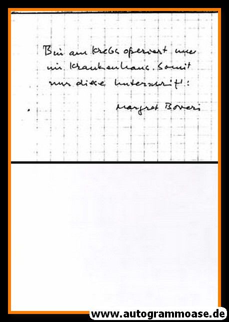 Autogramm Literatur | Margret BOVERI | 1970er (Brief)