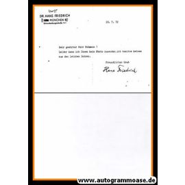 Brief Kunst | Hans FRIEDRICH (1972)