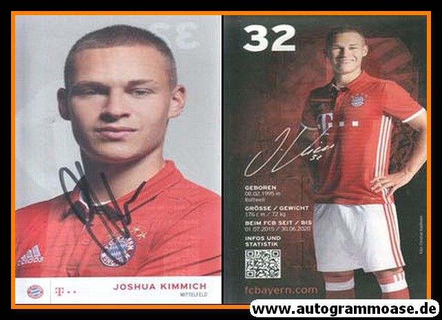 Autogramm Fussball | FC Bayern München | 2016 | Joshua KIMMICH