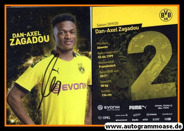 Autogramm Fussball | Borussia Dortmund | 2019 | Dan-Axel ZAGADOU