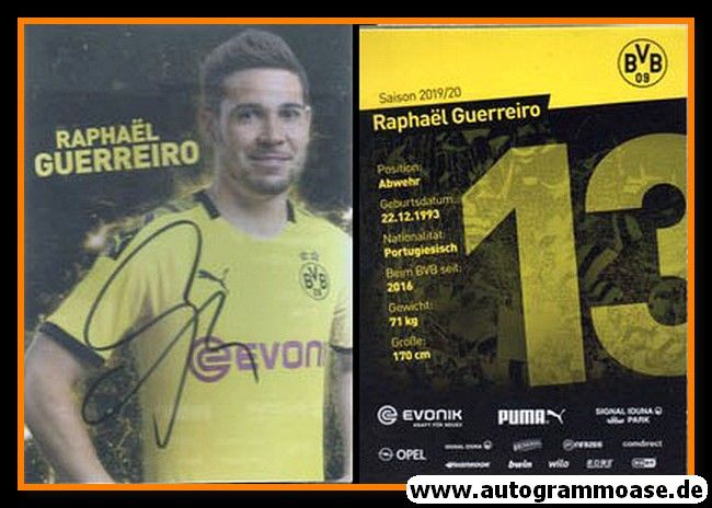 Autogramm Fussball | Borussia Dortmund | 2019 | Raphael GUERREIRO