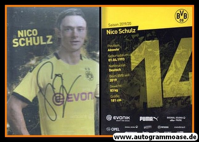 Autogramm Fussball | Borussia Dortmund | 2019 | Nico SCHULZ