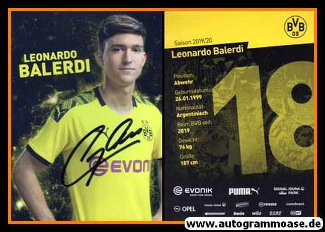 Autogramm Fussball | Borussia Dortmund | 2019 | Leonardo BALERDI