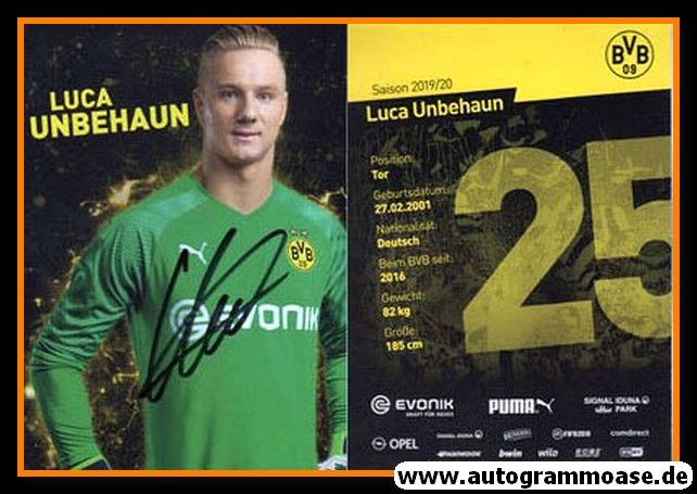 Autogramm Fussball | Borussia Dortmund | 2019 | Luca UNBEHAUN