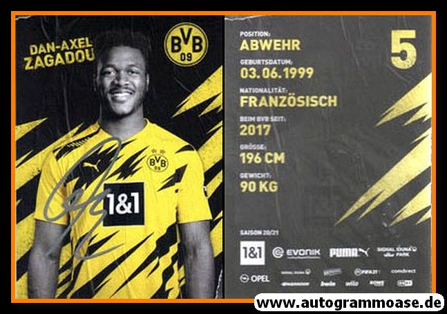 Autogramm Fussball | Borussia Dortmund | 2020 | Dan-Axel ZAGADOU