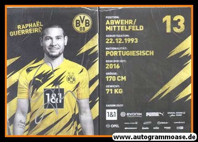 Autogramm Fussball | Borussia Dortmund | 2020 | Raphael GUERREIRO