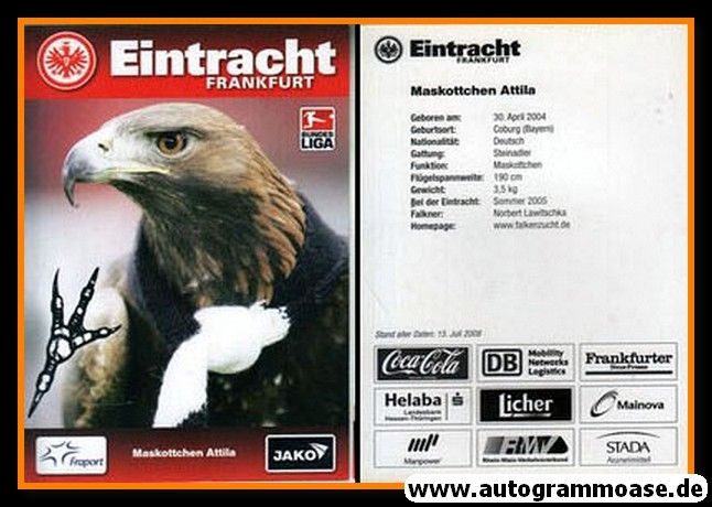 AK Fussball | Eintracht Frankfurt | 2008 | ATTILA (Maskottchen)