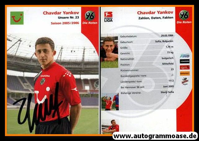 Autogramm Fussball | Hannover 96 | 2005 | Chavdar YANKOV
