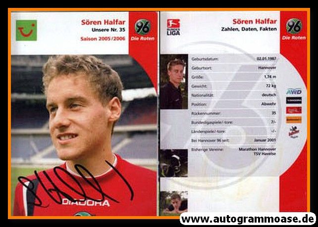 Autogramm Fussball | Hannover 96 | 2005 | Sören HALFAR