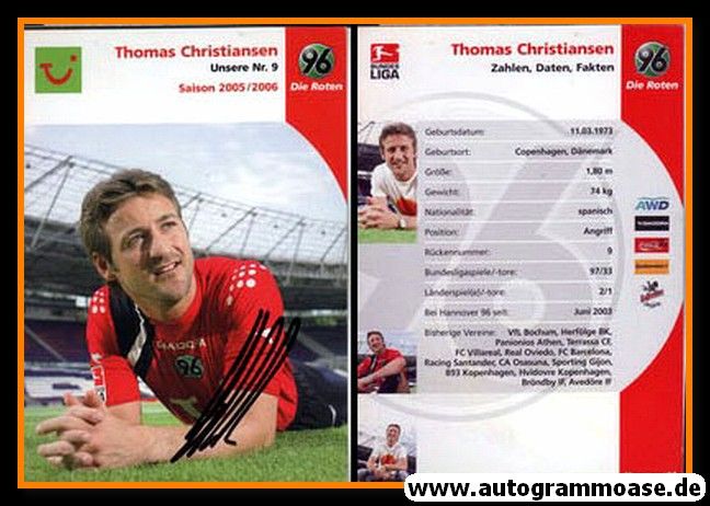 Autogramm Fussball | Hannover 96 | 2005 | Thomas CHRISTIANSEN