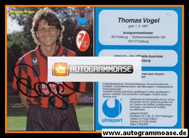 Autogramm Fussball | SC Freiburg | 1994-1 | Thomas VOGEL