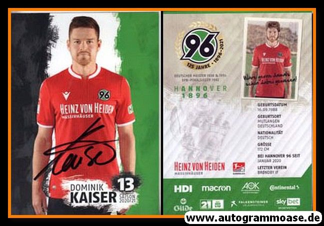 Autogramm Fussball | Hannover 96 | 2020 | Dominik KAISER
