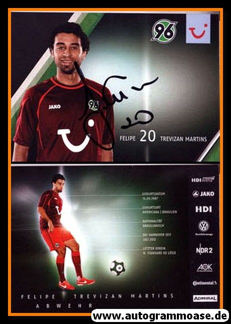 Autogramm Fussball | Hannover 96 | 2013 | Felipe TREVIZAN MARTINS