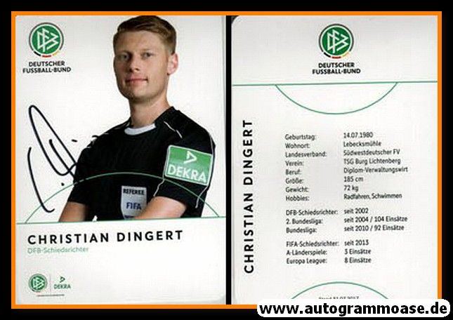 Autogramm Fussball | Schiedsrichter | 2017 Dekra | Christian DINGERT