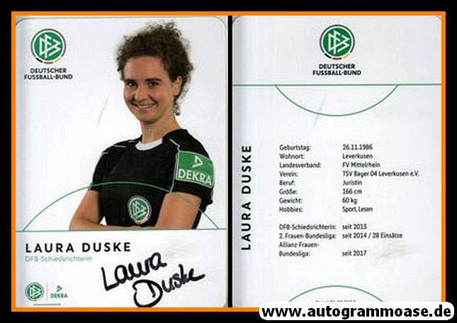 Autogramm Fussball | Schiedsrichter | 2017 Dekra | Laura DUSKE
