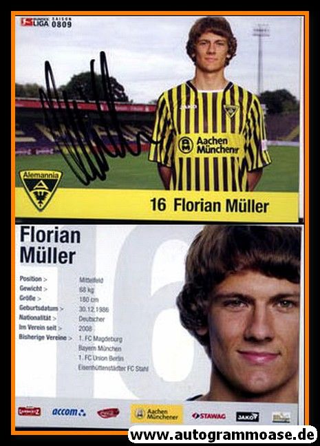Autogramm Fussball | Alemannia Aachen | 2008 | Florian MÜLLER