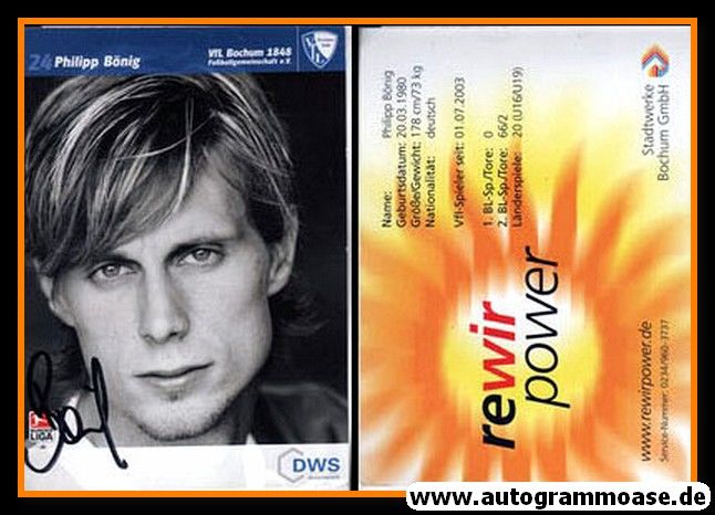 Autogramm Fussball | VfL Bochum | 2003 | Philipp BÖNIG (ohne Saison)