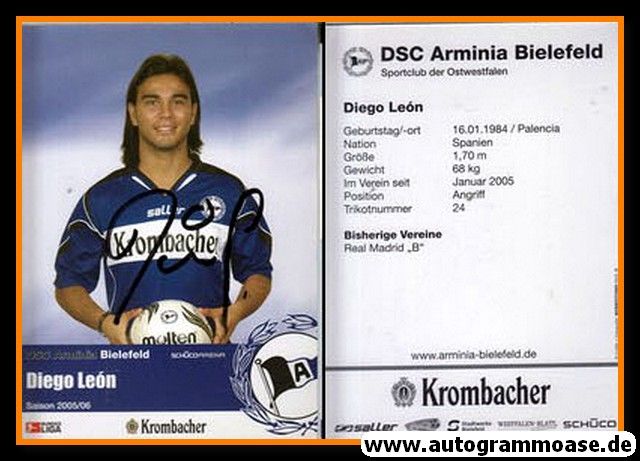Autogramm Fussball | DSC Arminia Bielefeld | 2005 | Diego LEON