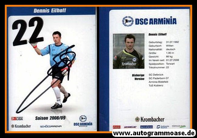 Autogramm Fussball | DSC Arminia Bielefeld | 2008 | Dennis EILHOFF
