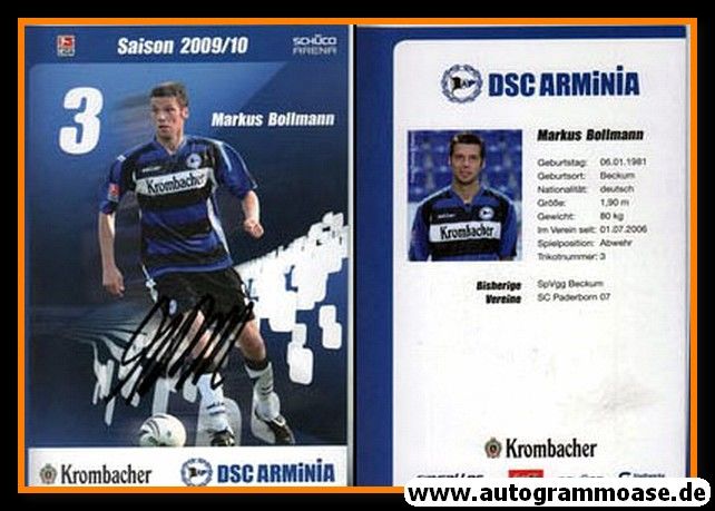 Autogramm Fussball | DSC Arminia Bielefeld | 2009 | Markus BOLLMANN