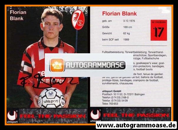 Autogramm Fussball | SC Freiburg | 1995 | Florian BLANK