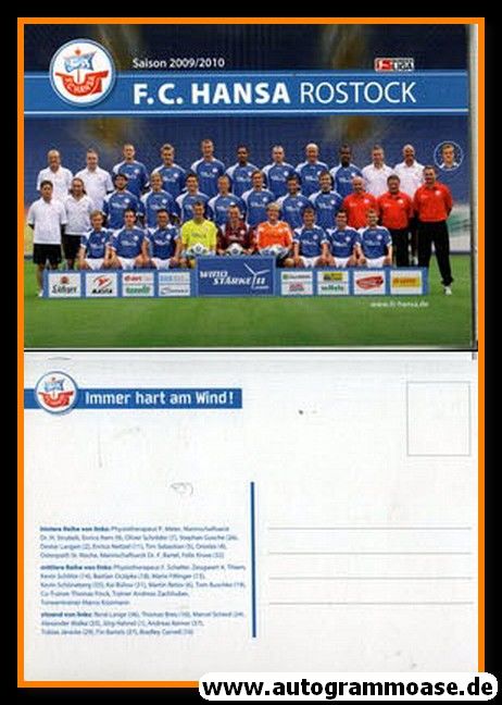 Mannschaftskarte Fussball | Hansa Rostock | 2009
