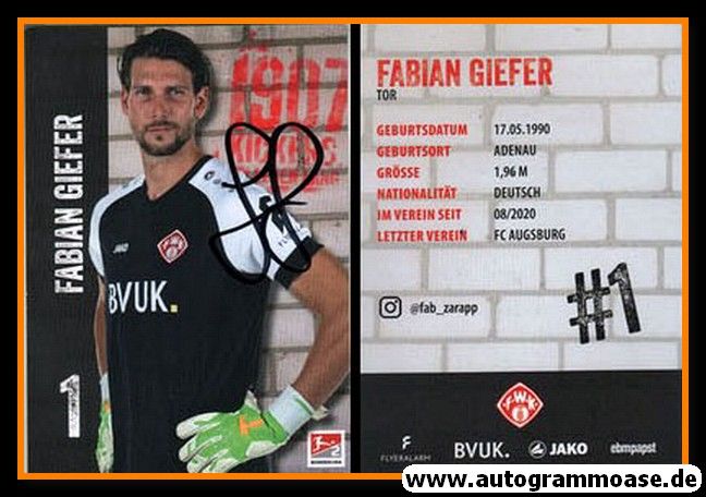 Autogramm Fussball | Würzburger Kickers | 2020 | Fabian GIEFER