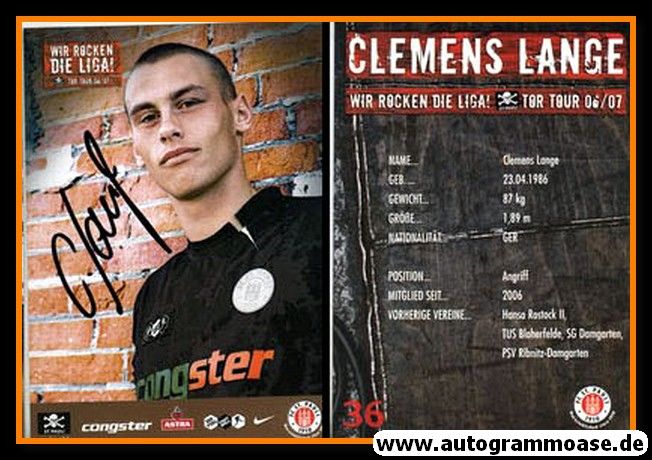 Autogramm Fussball | FC St. Pauli | 2006 | Clemens LANGE