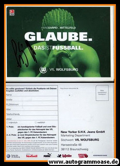 Autogramm Fussball | VfL Wolfsburg | 2002 | Hans SARPEI (Sonderkarte Glaube)
